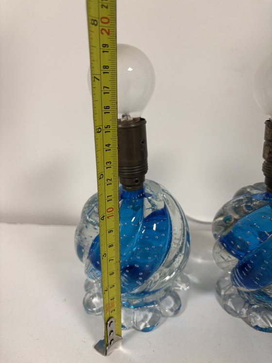 Image 1 of Design by Seguso, Murano Bullicante Tafellamp Italy.