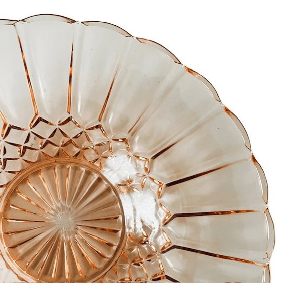 Image 1 of Fruttiera Art Déco, ciotola in vetro rosa Rosaline, anni '30