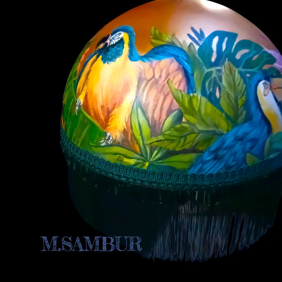 Image 1 of Lamp met franje.Italië.vintage