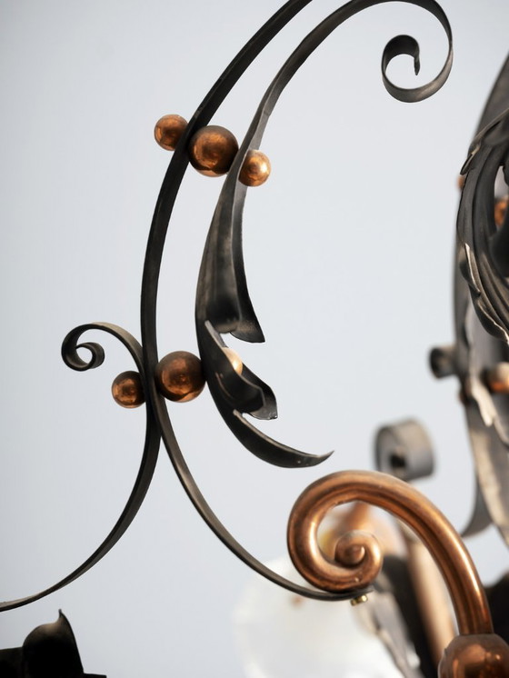 Image 1 of Lampadario in ferro vintage, anni '10