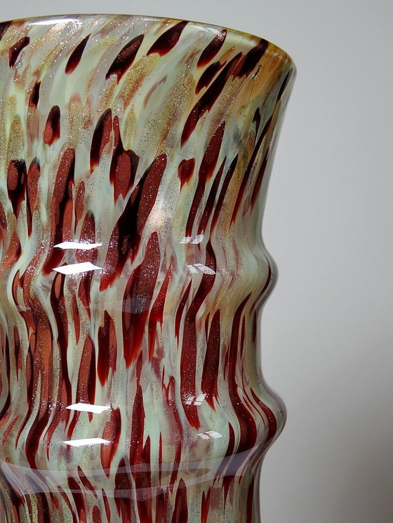 Image 1 of Vase Verre Moucheté Aventurine Copper Inclusions Art Deco Style Legras