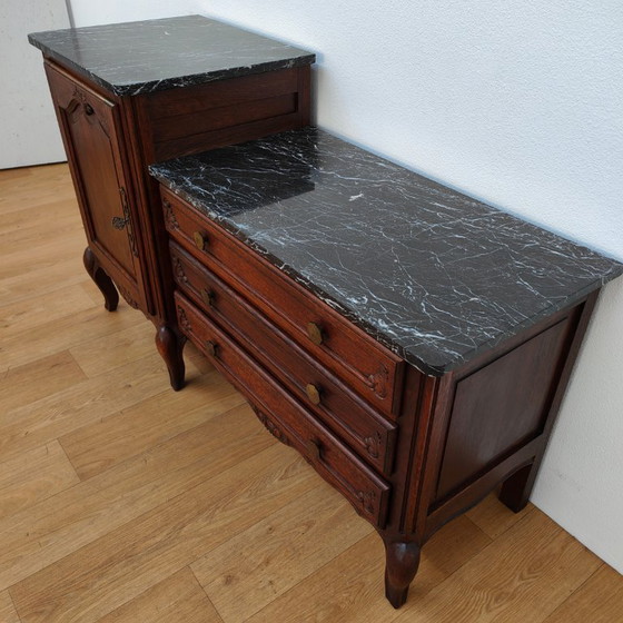 Image 1 of Vintage TV Cabinet, Sideboard, Chest of Drawers, Sideboard with Marble Top