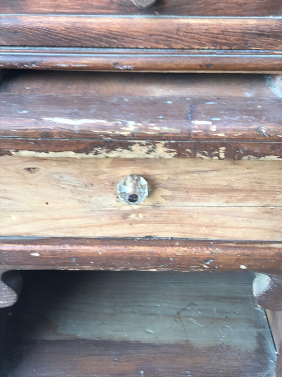 Antiker rustikaler Nachttisch aus Kiefernholz – Nachttische, Rustic (photo 10 of 11)