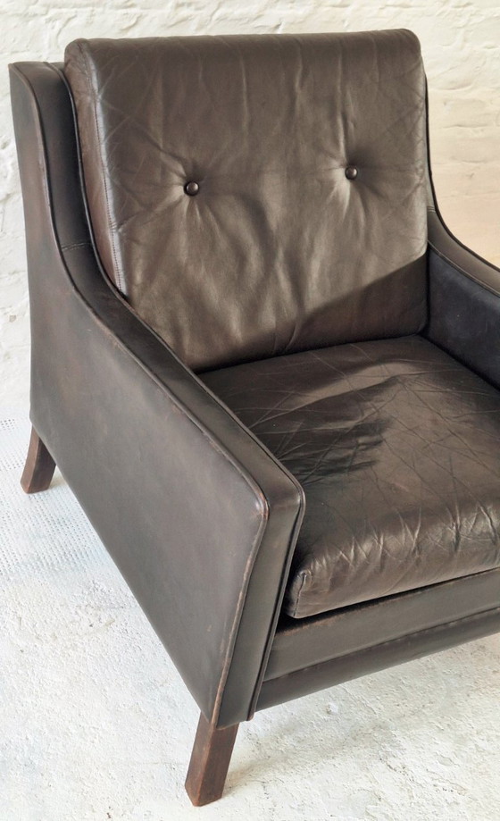 Danish Mid-Century Dark Brown Leather Lounge Chair, 1960s – Armchairs (photo 6 of 8)