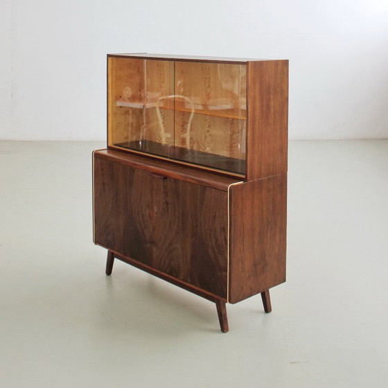 Image 1 of Mid-Century Highboard van Hubert Nepožitek & Bohumil Landsman, Vintage jaren 1960, volledig gerestaureerd