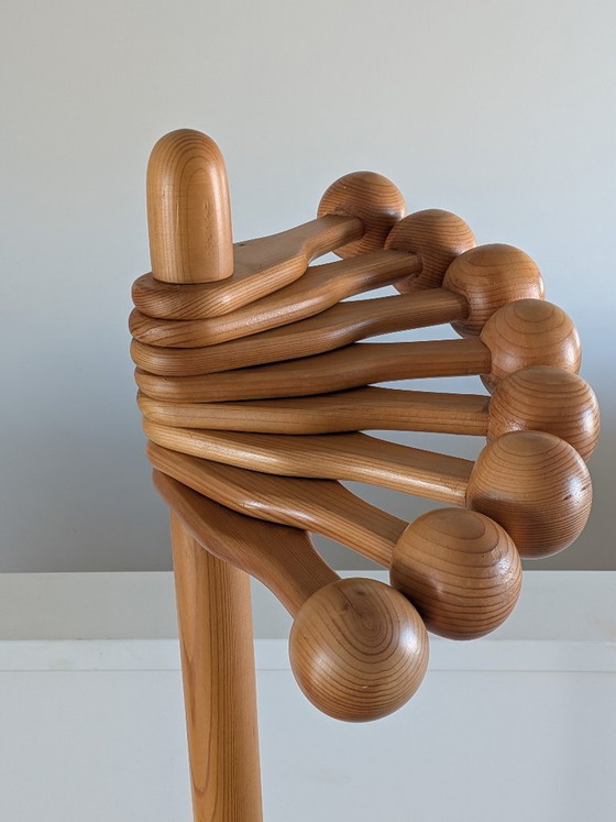 Image 1 of Vintage grenenhouten "Sputnik" kapstok – Scandinavisch modern – jaren 70