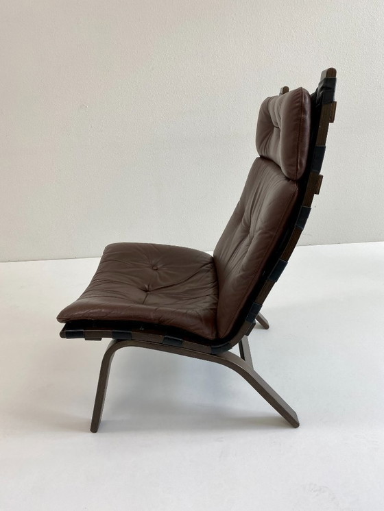 Image 1 of Brauner Ledersessel Danish Design Farstrup