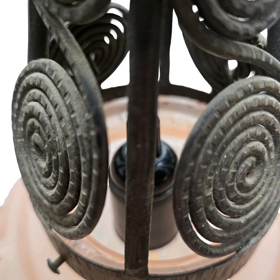 Image 1 of French Art Deco pendant lamp by Muller Freres Luneville, ca. 1930