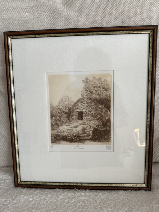 Dibujo a pluma de Borie – kunst, Glass, Paper