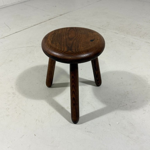 French Solid Oak Stool 1960's