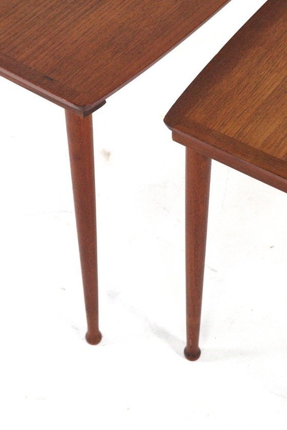 Image 1 of Jørgen Aakjær Jørgensen for Møbelintarsia nesting tables vintage Danish design