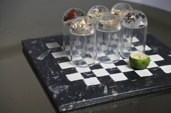 Image 1 of French Plexiglas Vintage Spice Container Jars – Set of 6 Preserved Herb Cylinders