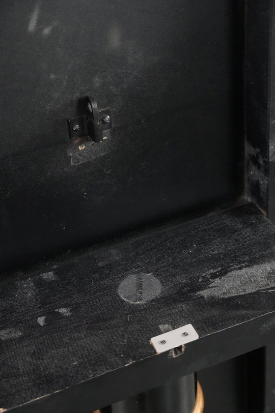 Image 1 of Antique English hand-painted floral tilt-top table from the late 19th century