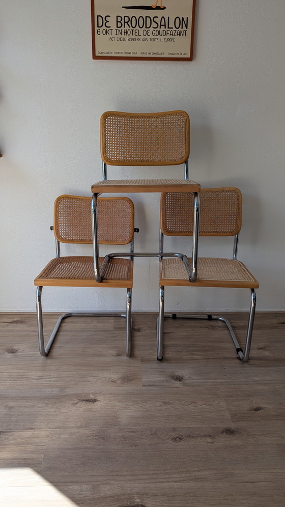 Image 1 of Set aus 3 Marcel Breuer Rattanstühlen B32