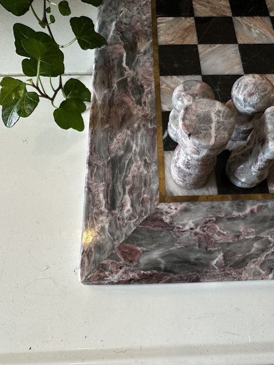 Image 1 of Scacchiera in marmo 34 cm