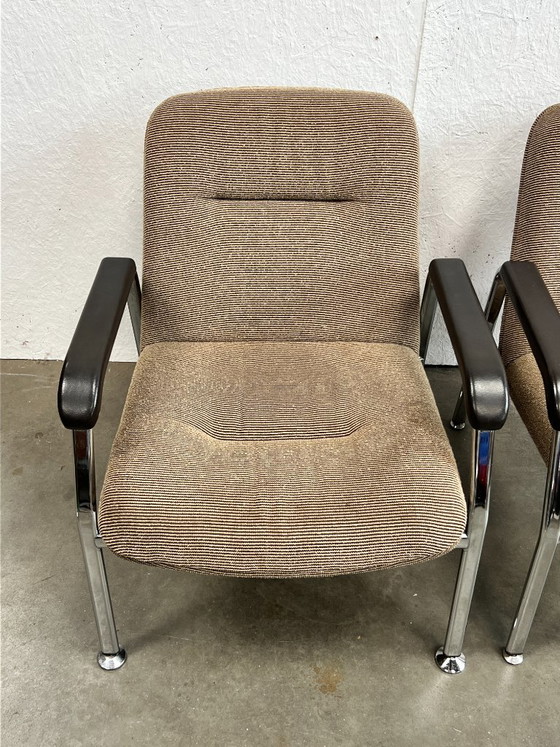 Set Poltrone Tubolari Cromate Vintage, Paesi Bassi Anni '70 – Tessile, Cromo, Mid Century Modern (photo 4 of 16)