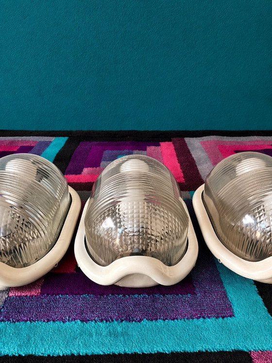 Image 1 of Exceptional Set of 3 "Noce" Lamps by Achille Castiglioni for Flos – An Industrial Design Statement – 1972