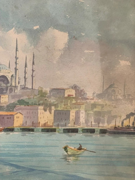 Pair of 1950s Oriental Marine Watercolors, Paintings & Drawings (photo 7 of 7)