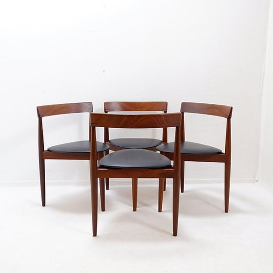 Image 1 of Juego de 4 sillas “rondette” de teca de Hans Olsen para Frem Røjle, 1950