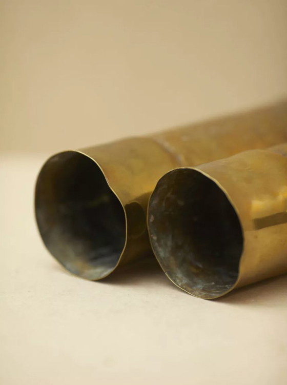 Image 1 of Coppia di vasi Art Déco in ottone vintage, circa 1914