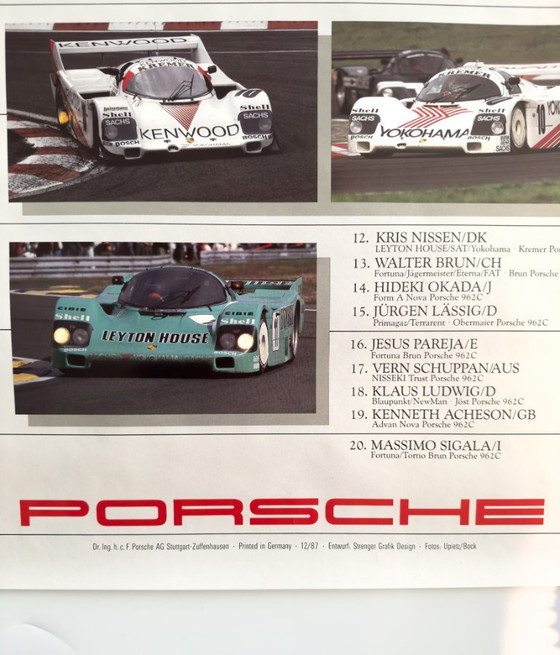 Image 1 of 🏁 Porsche Cup '87 – 1987 – Poster originale di Strenger Grafik Design | 102×76cm| Germania