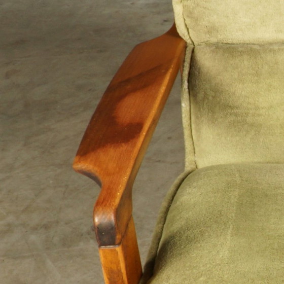 Image 1 of Vintage Deense zithoek/zitgroep – notenhout – jaren 60/70