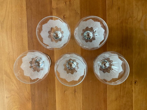 Vijf Rosenthal kristallen whisky glas glazen. Lotus design van Wiinblad – Glazen & Karaffen, Crystal (photo 3 of 5)