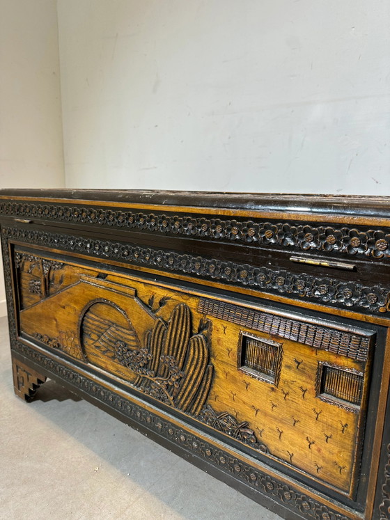Antique Oriental Wooden Chest – Storage cabinet (photo 5 of 6)