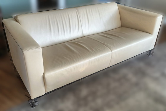 Image 1 of Area salotto in pelle Moroso Steel, bianco crema