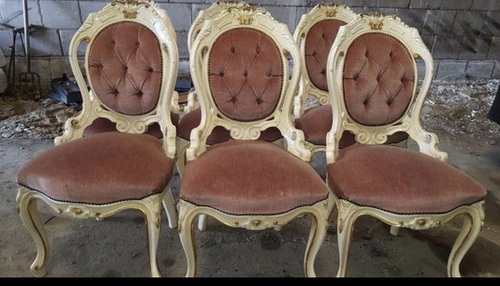 Image 1 of Mit craquelé-Barock-Eetkamer und 6 Stöcken 