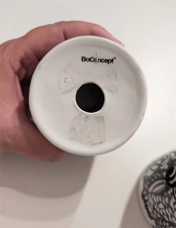 Image 1 of 2x BoConcept porcelain owl candle holders
