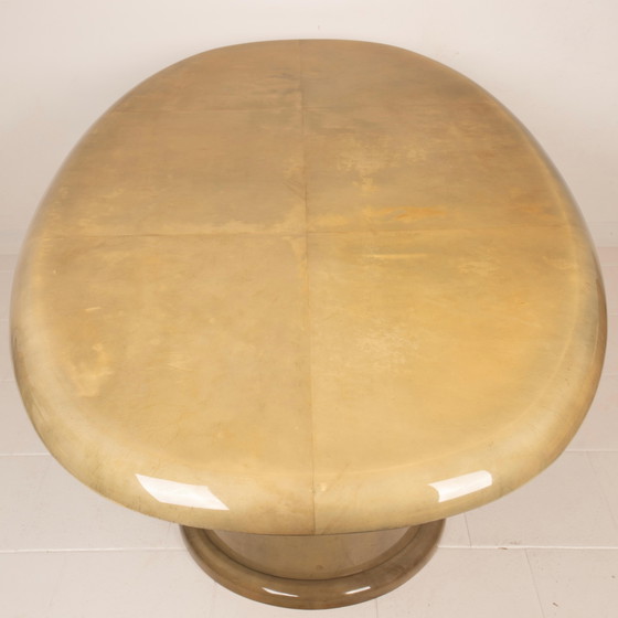 Angelo Mazzola parchment table produced by Ar.Vi Salpol, 1980 – Dining tables (photo 20 of 26)