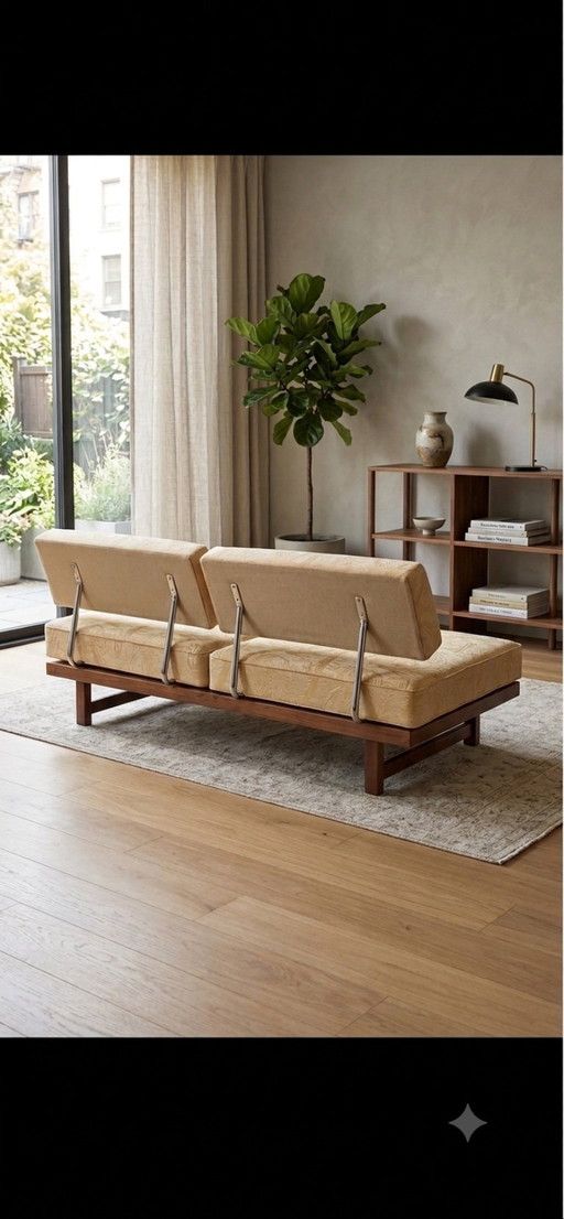 Designklassieke chaise longue/sofa in de stijl van Wilhelm Knoll “Stella” – Mid-Century Modern