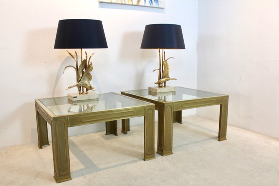 Paire de Tables d'appoint brutalistes en bronze coulé par Peter van Heeck, Verre, Industrieel (photo 6 sur 12)