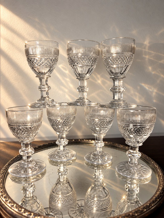 M. Trianon 7 Bicchieri Saint Louis – Bicchieri e caraffe, Crystal (photo 2 of 15)