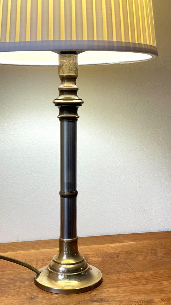 Image 1 of Stahl- und Messinglampe aus den 1970er Jahren