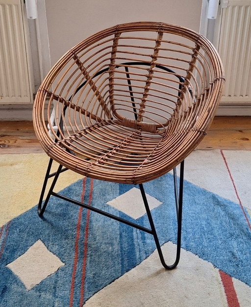 Paar bamboe en ijzeren stoelen uit Mid Century, 1960