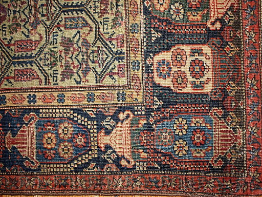 Alfombra persa Farahan antigua hecha a mano, 131 cm x 195 cm (4,3' x 6,4'), década de 1860, 1B106