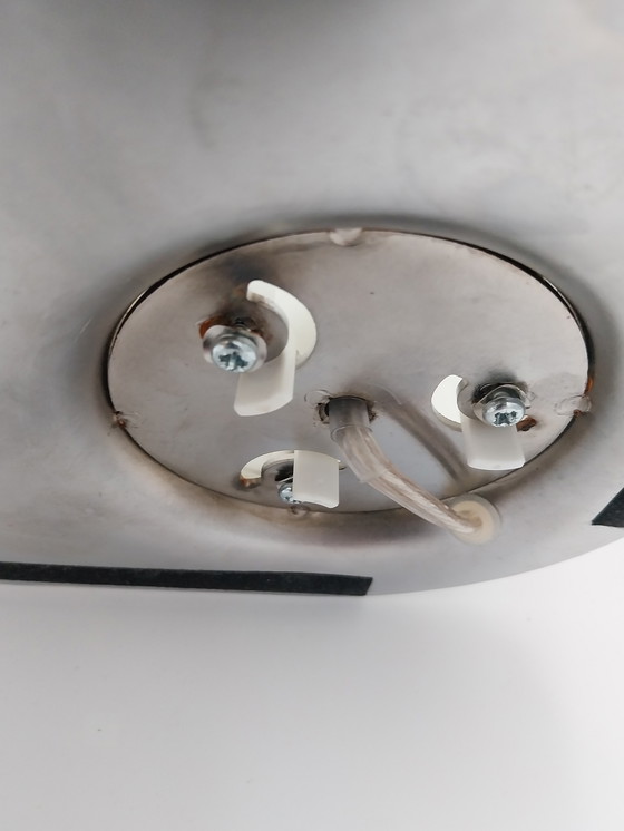 Image 1 of 1 set di 2 lampade da tavolo Philips con sfera opalina e cromo anni '90