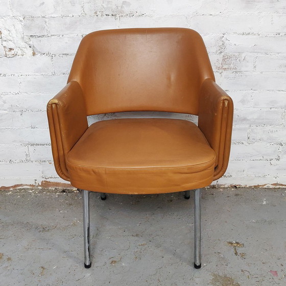 Image 1 of Deauville leren fauteuils van Marc en Pierre Simon voor Airborne, 1960