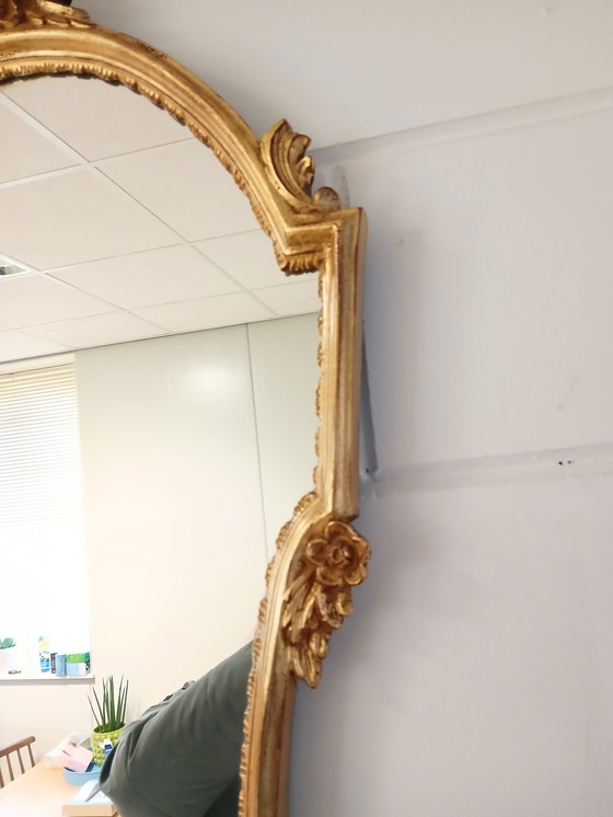 Image 1 of Specchio vintage con decorazione in foglia oro