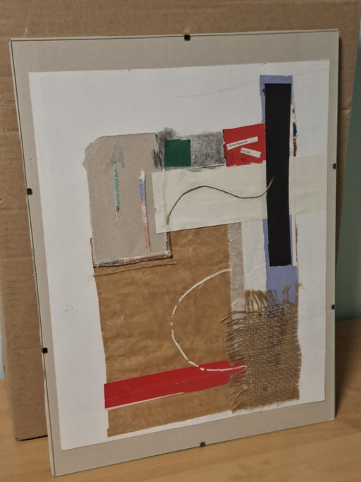 Collage Mixed-Media Astratto Unico – K. Storme (2024) – kunst, Paper, Textile
