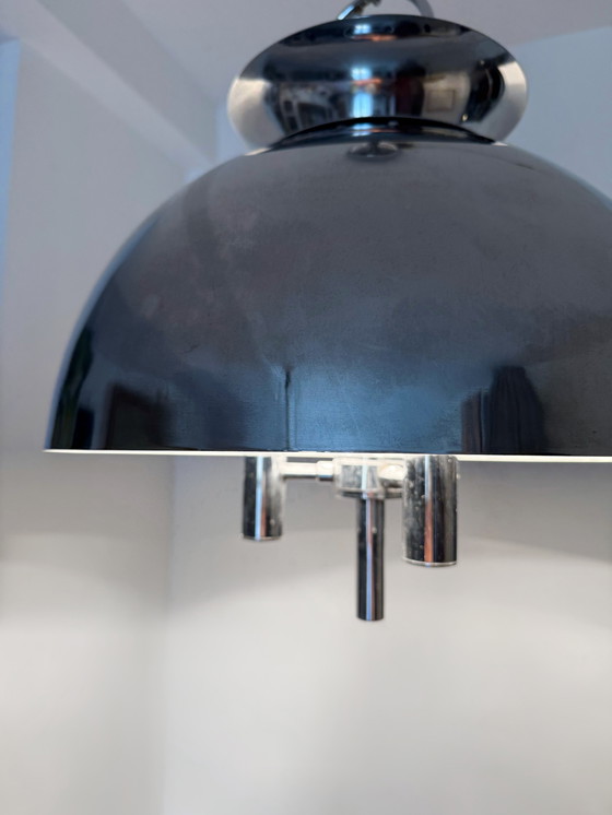 Image 1 of Space Age verchroomde kroonluchter 70's design