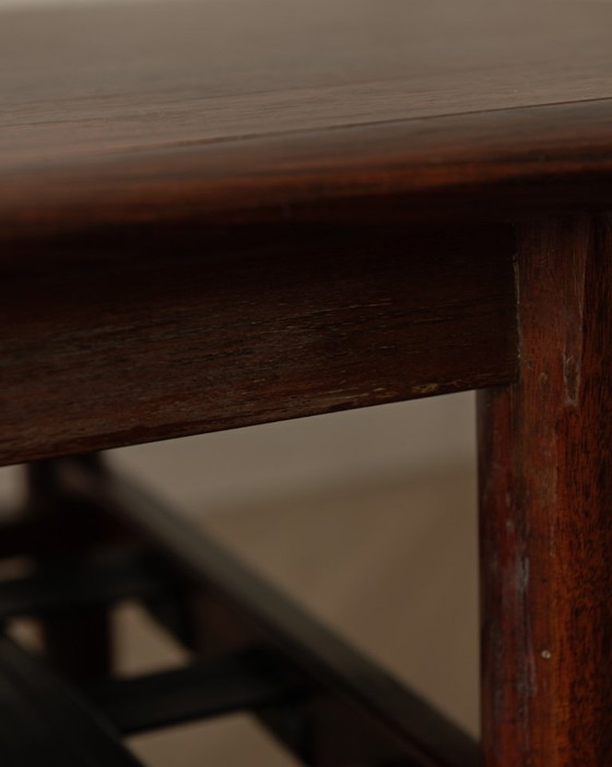 Image 1 of Vintage Rosewood Coffee Table With Leather Magazine Shelf by Topform, Mid-Century Dutch Design, 1960s