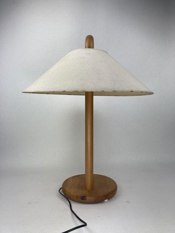 Image 1 of Danish Scandinavian Pine Table Lamp