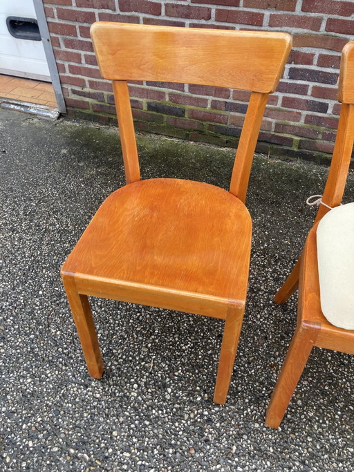 14 sedie Frankfurter anni '50-'60 – eetkamerstoelen, Textile, Wood (photo 2 of 5)