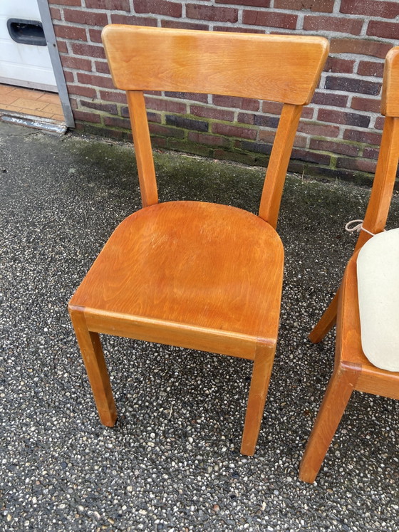14 sedie Frankfurter anni '50-'60 – Taunus-Stabil, Sedie da pranzo, Textile, Wood (photo 2 of 5)