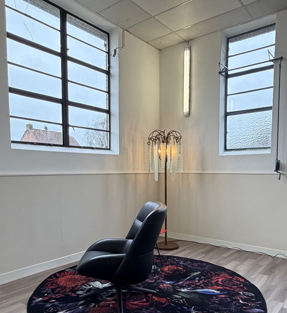 Image 1 of Sillón giratorio Leolux Hilco piel Ceras negra