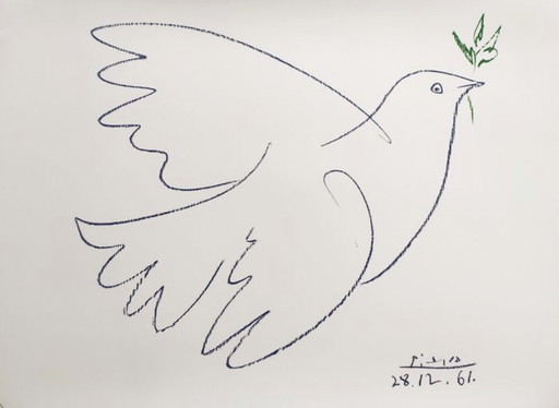 "Colombe Bleue, 1961". Signed and dated in the plate.