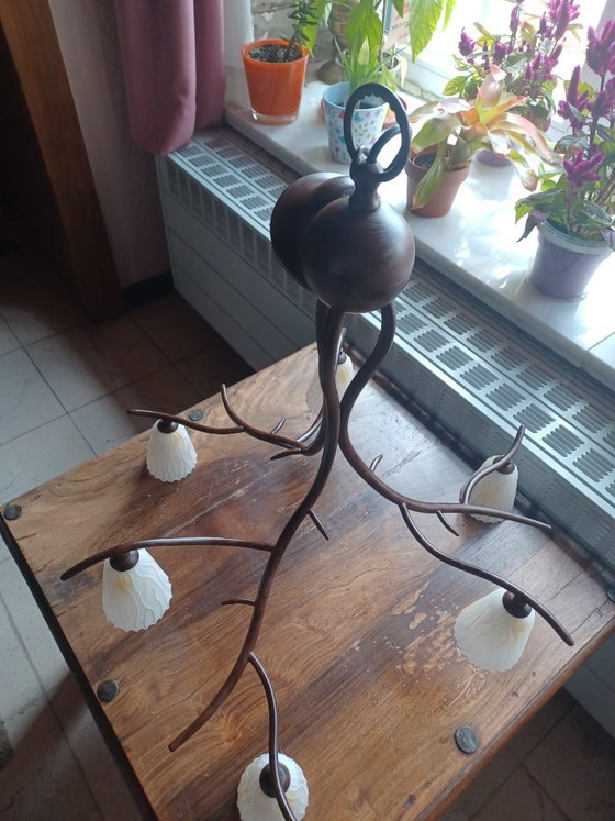 Image 1 of Lampe à branches au design italien élégant, signée LAM Italy (6 points lumineux)